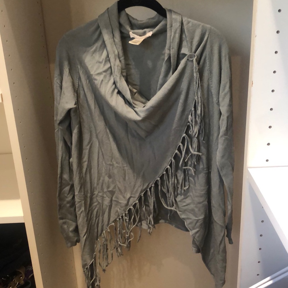 Light green wrapped long sleeve with fringe